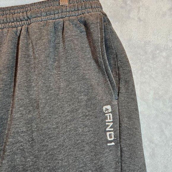 AND1 Mens L Heather Grey Cargo Sweatpants Gym Athleisure Athletic Work Out 90s - Picture 3 of 15